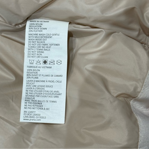 Prana Sz XS Coat Puffer Hooded Jacket Winter Duck Down Nylon Outdoor Cozy - Picture 8 of 8